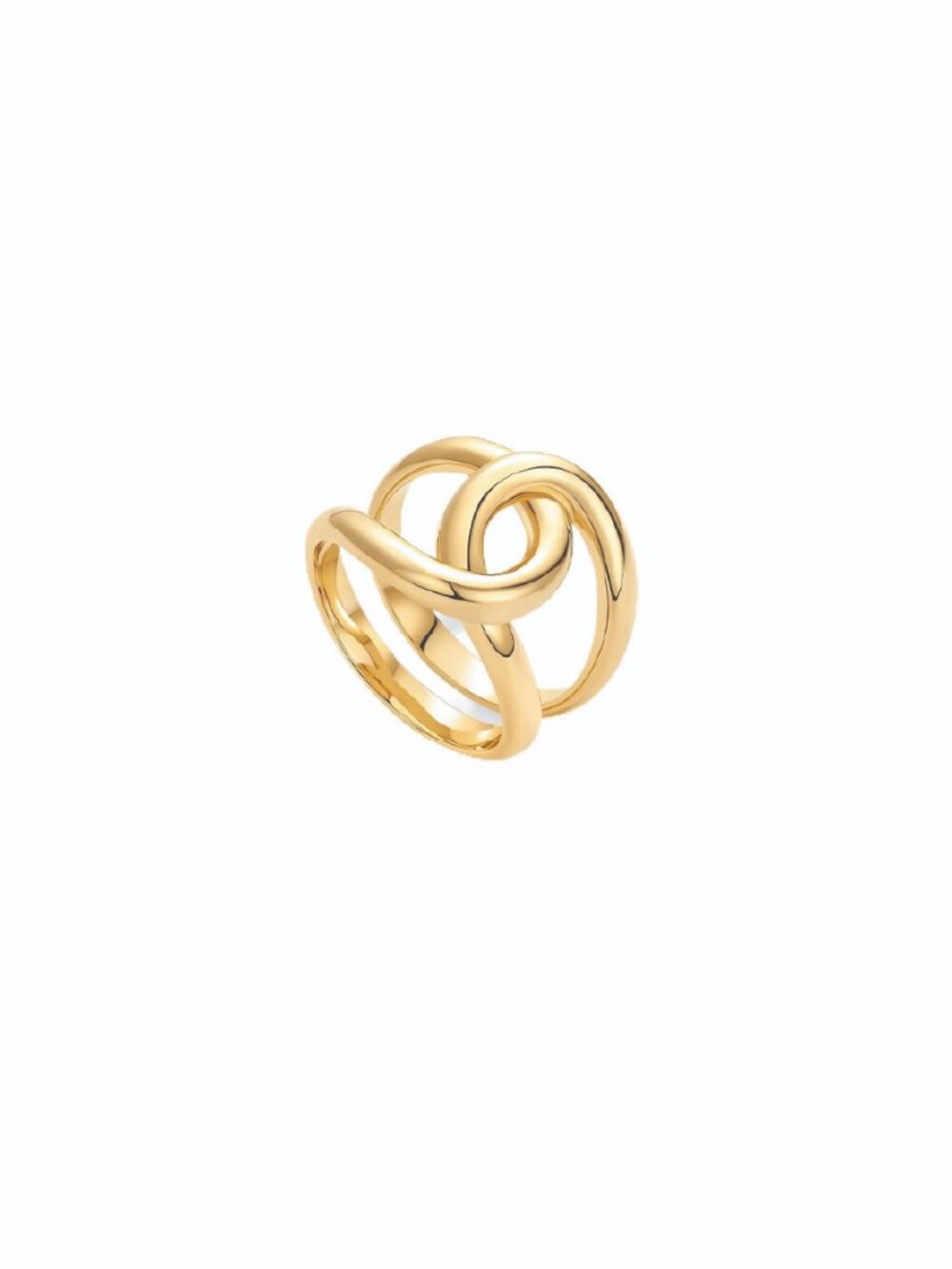 PAVOI 14K Gold Plated Chunky Interlock Interloop Statement Ring